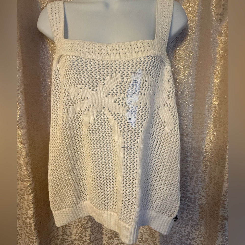 Nautica Open-Knit Cream Sweater Tank